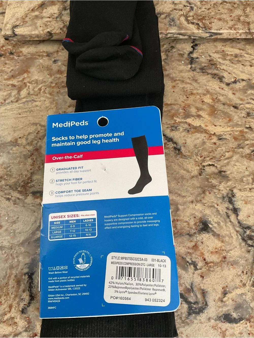 Medipads Black Supportive Compression Over-the-Calf Socks - 4 Pair